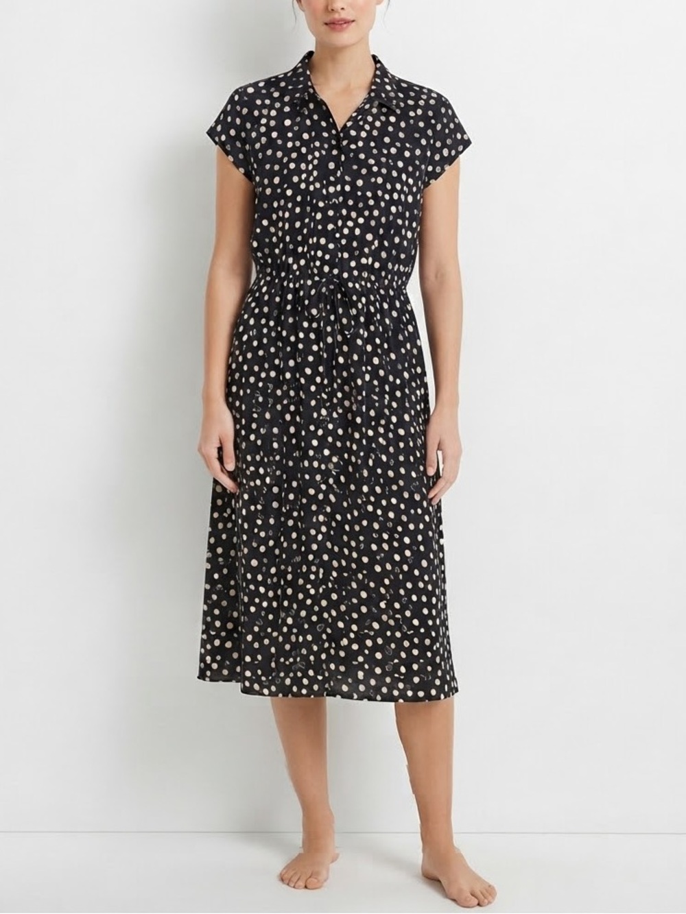 Perceptions Black Dress with White Polka Dots
